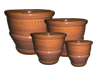 Outdoor Pottery Pots & Planters > Contemporary Series
Garuna Pot : Hammered Design (Running Brown)