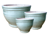 Container Gardening, Pots & Planters > Malay Series
Lipped Malay Pot : Rim Unglazed (Brush Green/Creme)