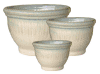 Container Gardening, Pots & Planters > Malay Series
Lipped Malay Pot : Rim Glazed (Creme/Green)