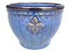 Container Gardening, Pots & Planters > Malay Series
Lipped Malay Pot : Stamped Design #112:<br>Diamond (Falling Blue)