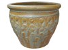 All Weather Pots & Planters > Malay Series
Malay Belly Pot : Scallop Design (Yellow Brown/Blue)