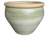 All Weather Pots & Planters > Malay Series
Malay Belly Pot : Scallop Design (Green Wave Brush)