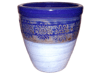 Garden Pottery Pots & Planters > Egg Series
New Egg Pot : Stamped Design #108:<br>Sun Flower (Blue/Beige)