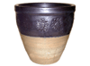 Garden Pottery Pots & Planters > Egg Series
New Egg Pot : Stamped Design #108:<br>Sun Flower (Matte Black/Beige)