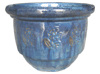 Wholesale Pottery Supply, Pots & Planters > Stackable Series
Patio Pot : Stamped Design #110:<br>Hibicus (Falling Blue)