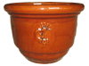 Wholesale Pottery Supply, Pots & Planters > Stackable Series
Patio Pot : Stamped Design #117:<br>Copapella (Dark Brown)