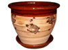 Wholesale Outdoor Pottery Pots & Planters > Pot w/ Saucer Series
Planter with Saucer : Southwest Design:<br>Tortoise (Brush Brown)
