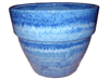 Wholesale Asian Pottery Pots & Planters > Stackable Series
Round Rim Planter : Plain Color:<br>Rim Glazed (TBP Blue)