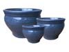 Wholesale Flower Pots & Planters > Necked Series
Short Necked Pot : Rim Glazed (Running Blue)