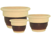 Wholesale Garden Supplier, Pots & Planters > Stackable Series
Squat Bell Pot : Centre Colored (Brown)