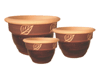 Wholesale Garden Supplier, Pots & Planters > Stackable Series
Squat Bell Pot : Leaf Carving #101 (Brown)