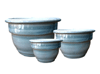Wholesale Garden Supplier, Pots & Planters > Stackable Series
Squat Bell Pot : Rim Unglazed (Brush Green/Creme)