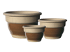 Wholesale Garden Supplier, Pots & Planters > Stackable Series
Squat Bell Pot : Centre Colored (Running Honey)