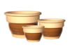 Wholesale Garden Supplier, Pots & Planters > Stackable Series
Squat Bell Pot : Top Wave Carving (Running Honey)