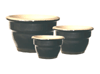 Wholesale Garden Supplier, Pots & Planters > Stackable Series
Squat Bell Pot : Rim Unglazed (Antrazit Grey)