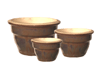 Wholesale Garden Supplier, Pots & Planters > Stackable Series
Squat Bell Pot : Rim Unglazed (Running Brown)