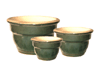 Wholesale Garden Supplier, Pots & Planters > Stackable Series
Squat Bell Pot : Rim Unglazed (Running Green)