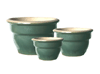 Wholesale Garden Supplier, Pots & Planters > Stackable Series
Squat Bell Pot : Rim Unglazed (Jade Green)