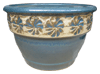 Wholesale Garden Supplier, Pots & Planters > Stackable Series
Squat Bell Pot : Stamped Design #113: Fan<br>(Imperial Green)
