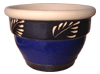 Wholesale Garden Supplier, Pots & Planters > Stackable Series
Squat Bell Pot : Fern Leaf Carving (Running Blue/Black)
