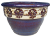 Wholesale Garden Supplier, Pots & Planters > Stackable Series
Squat Bell Pot : Stamped Design #113: Fan<br>(Running Brown)