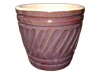 Flower Pots & Planters > Cone/Cylinder Series
Squat Cone Pot : Special Art Design: Swirl Grooves (Running Brown)