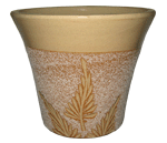 Pottery Supply, Pots & Planters > Flared Series
Stamford Planter : Sandy Carving:<br>Fern Leaf (Light Cocoa)