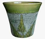 Pottery Supply, Pots & Planters > Flared Series
Stamford Planter : Sandy Carving:<br>Fern Leaf (Sea Green)