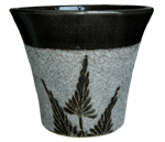 Pottery Supply, Pots & Planters > Flared Series
Stamford Planter : Sandy Carving:<br>Fern Leaf (Graphite Black)