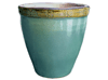 Terracotta Pots & Planters > Egg Series
Standard Egg Pot : Stamped Flower Rim (Blossom Green)