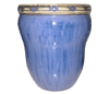 Wholesale Flower Pots, Pots & Planters > Tall Planter Series
Tall Pear Planter : Stamped Flower Rim (Running Blue)