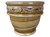 Wholesale Garden Pottery Pots & Planters > Stackable Series
Chalice Pot : Leaf Carving #407 (Brush Brown)