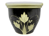 Garden Supplier, Pots & Planters > Malay Series
Dual Rim Malay Pot : Flower Carving #401 (Celadon Green/Black)
