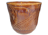 Asian Pottery Pots & Planters > Flared Series
Tulip Pot : Special Art Design: Swirl Grooves (Running Brown)