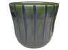 Asian Pottery Pots & Planters > Flared Series
Tulip Pot : Special Art Design: Vertical Grooves (Celadon Green/Black)