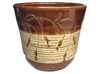 Asian Pottery Pots & Planters > Flared Series
Tulip Pot : Leaf Carving #407 (Brush Honey)