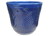 Asian Pottery Pots & Planters > Flared Series
Tulip Pot : Special Art Design: Swirl Grooves (Imperial Blue)