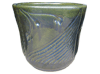 Asian Pottery Pots & Planters > Flared Series
Tulip Pot : Special Art Design: Swirl Grooves (Imperial Green)