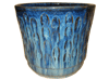 Asian Pottery Pots & Planters > Flared Series
Tulip Pot : Special Art Design: Rain Drops (Falling Blue)